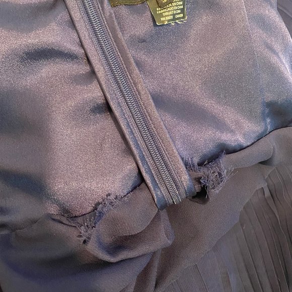 French Connection Blue Pleated Strapless Dress - Picture 8 of 8